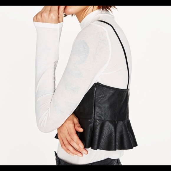 Zara faux leather peplum top - Picture 8 of 8